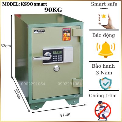 két sắt thông minh Hòa Phát KS90DT Smart báo động về điện thoại